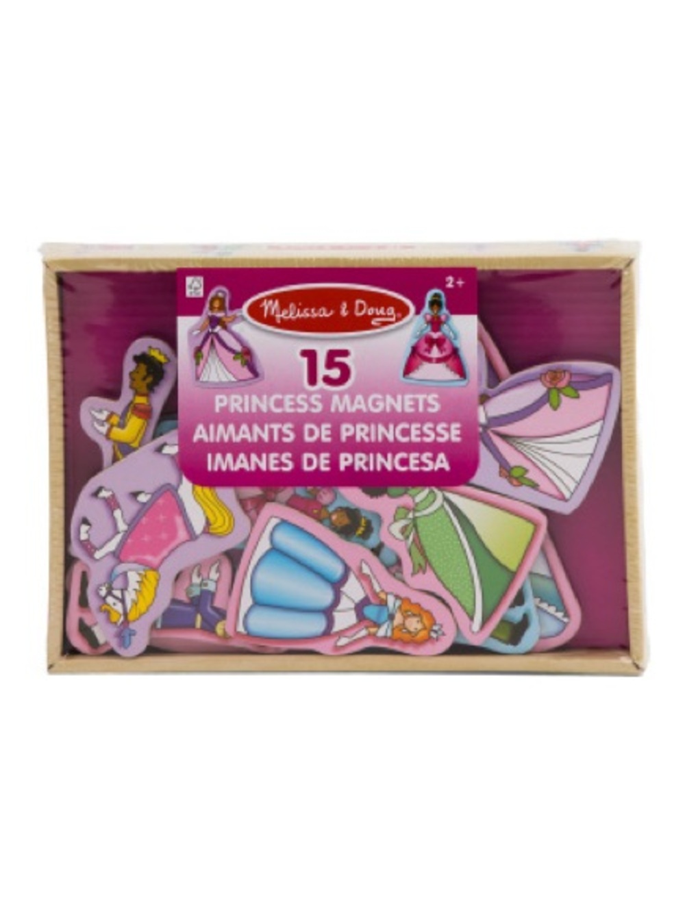 Melissa & Doug Pink Princess Magnets Set with Multicolor Dresses